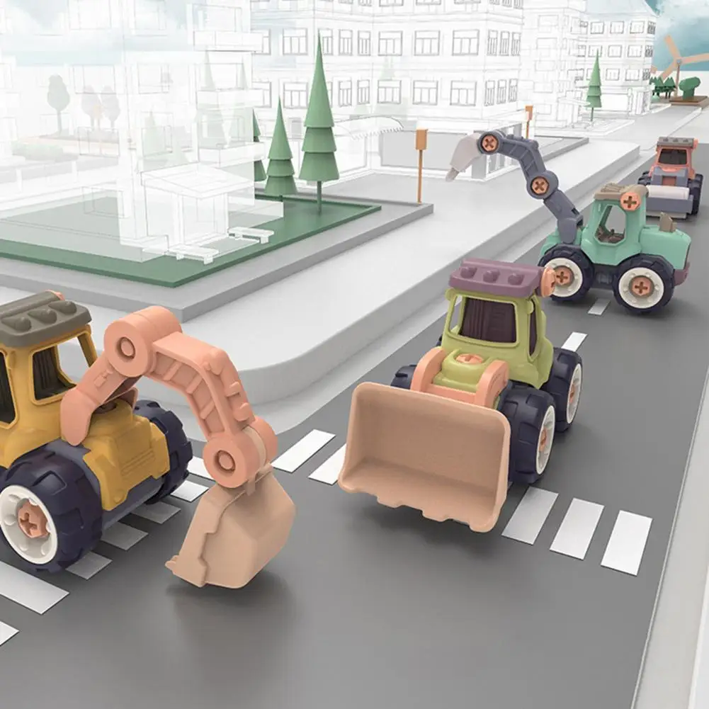 Creative Minuature Truck Loading Unloading Plastic DIY Truck Toy Assembly Engineering Car Set Kids Educational Toy For Boy Gifts