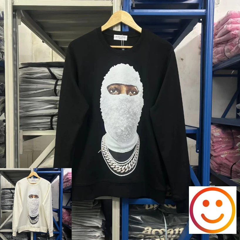 

2024 IH NOM UH NIT Paris Sweatshirts Pearl Mask Print Men Women Oversize Sweatshirts Hoodie