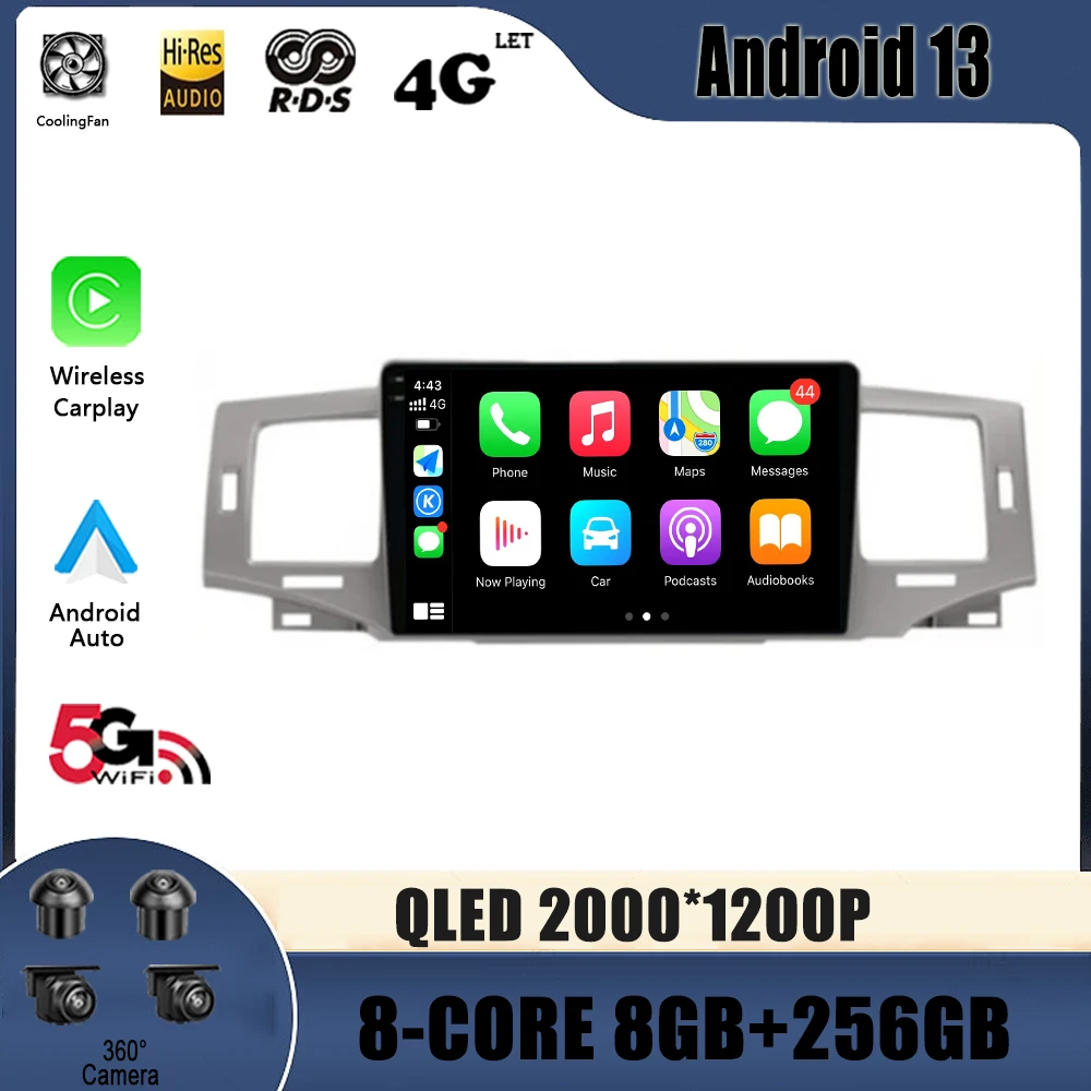

For Toyota Corolla 9 E120 2004 - 2006 Car Radio Multimedia Video Player Navigation 4G GPS Android 13 No 2din 2 din