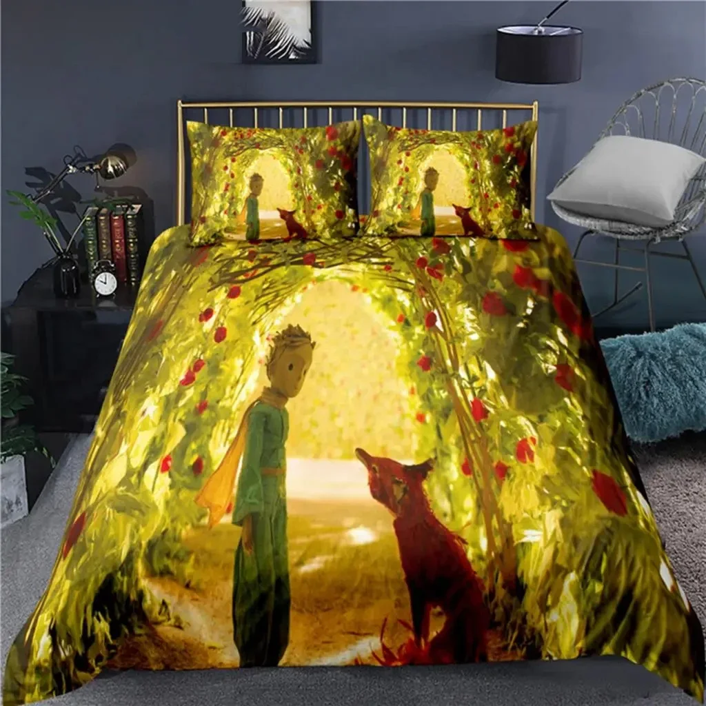 Anime Little Prince Le Petit Prince Bedding Set Boys Girls Twin Queen Size Duvet Cover Pillowcase Bed Kids Adult 5