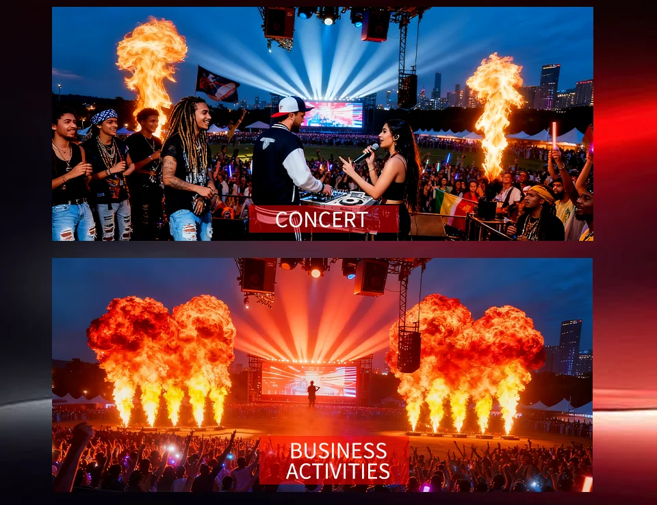 200W 3 Head Sprayer Fire Machine DMX Control DJ Stage Flamethrower 3 Heads Elect