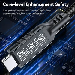 Premium High - Speed Type - C to USB Cable - 240W Power Delivery & 80Gbps Thunderbolt Performance - 0.5m