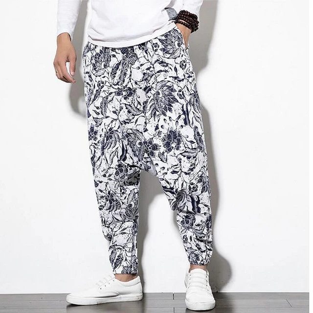 Pantalones Bombachos de Pierna Ancha Estampados para Hombre