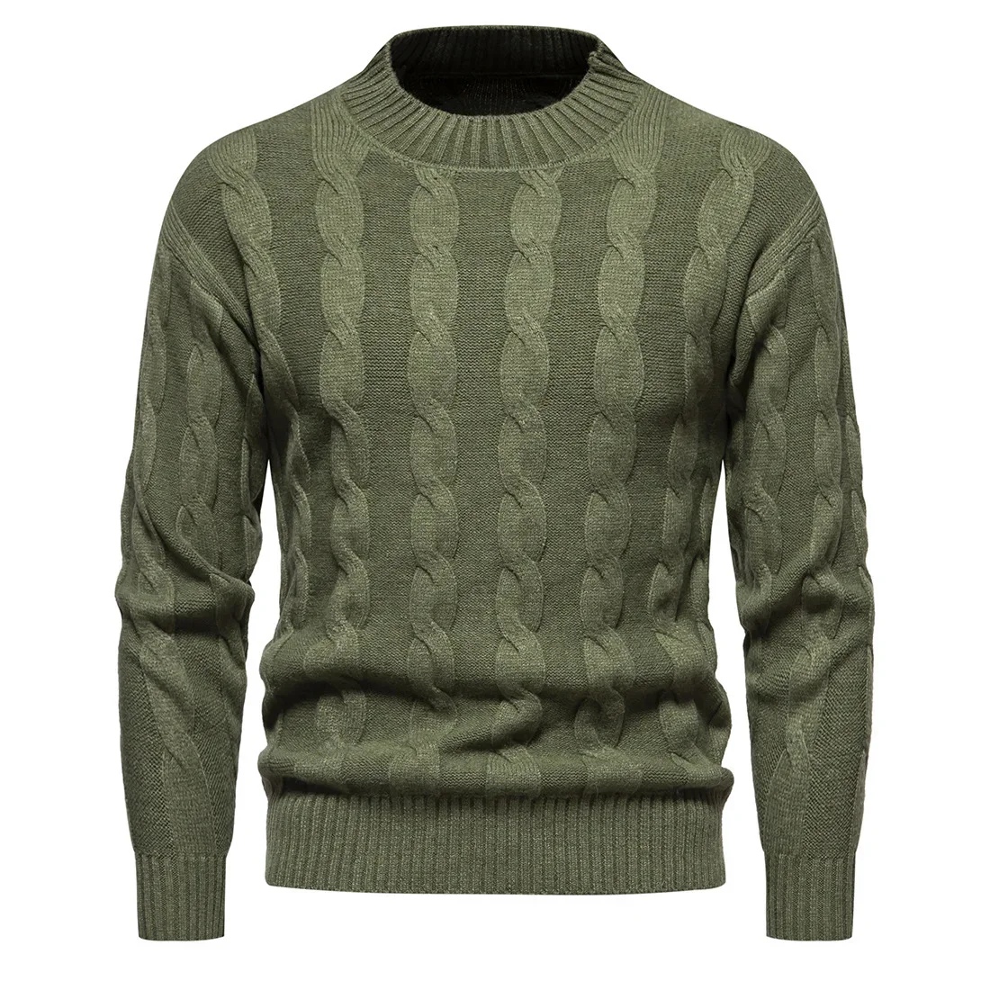 Autumn/Winter New Men's Fashion Casual Solid Round Neck Men's Sweater Knit