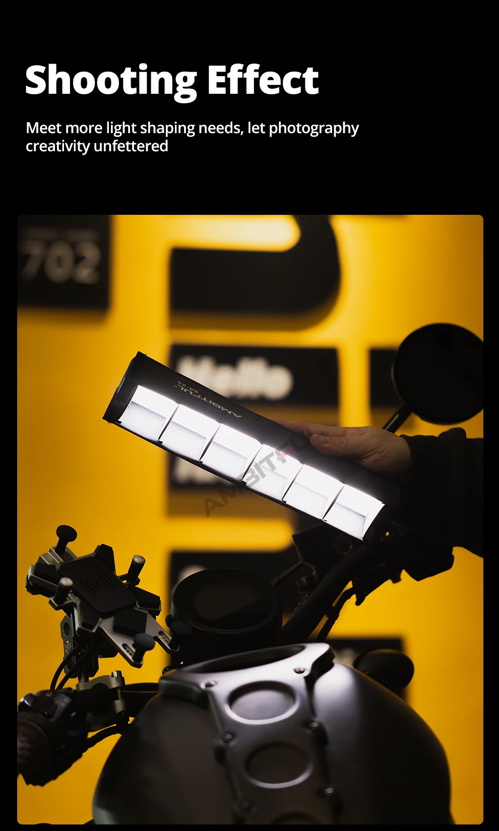 Description Picture 6 of itemAMBITFUL SA-25 Stick Tube Light Honeycomb Grid Softbox for AMBITFUL A2 Godox TL30 Nanlite 6C Stick Tube LED Light