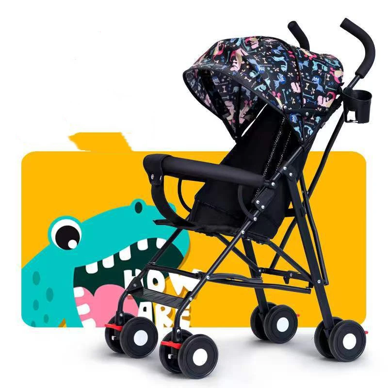 Baby Portable Stroller with Universal Wheels and Basket Foldable Baby Stroller with Backrest Can Only Be Used for Sitting