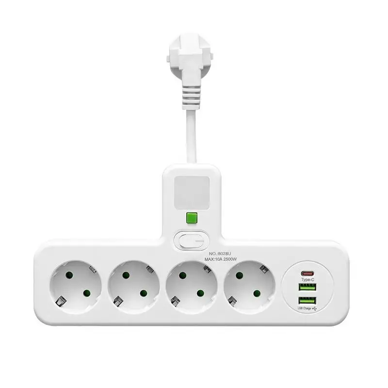 Wall-Mounted Multi-Function Power Hub with USB & Type-C Ports