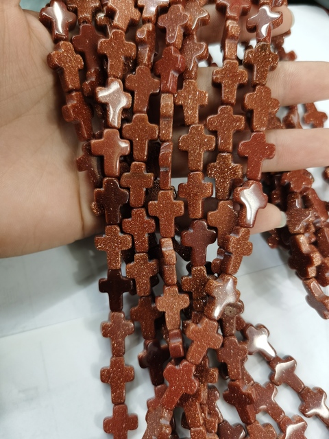 Natural Stone Crystal Tiger Eye Cross Loose Spacer Beads Charm for Women Jewelry Making DIY Necklace Bracelet Part 10pcs