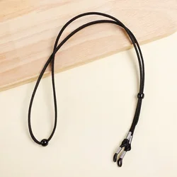 Premium Leather Anti-Slip Sunglasses & Eyeglasses Holder Necklace - Unisex (Black)