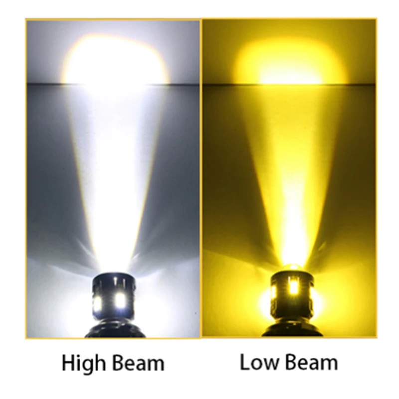 Motorcycle Led Headlight H4 BA20D P15D Bulb Canbus Hi/Lo Beam No Error 3570 CSP 12V 6000K For Motorbike