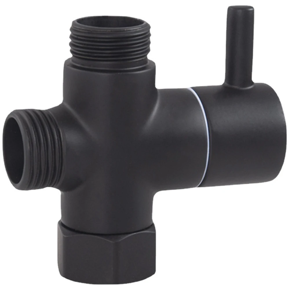 

T Adapter Diverter Valve 1/2in Female 1/2in Male Black Brass Solid Metal Handle Brand New Excellent Service Life