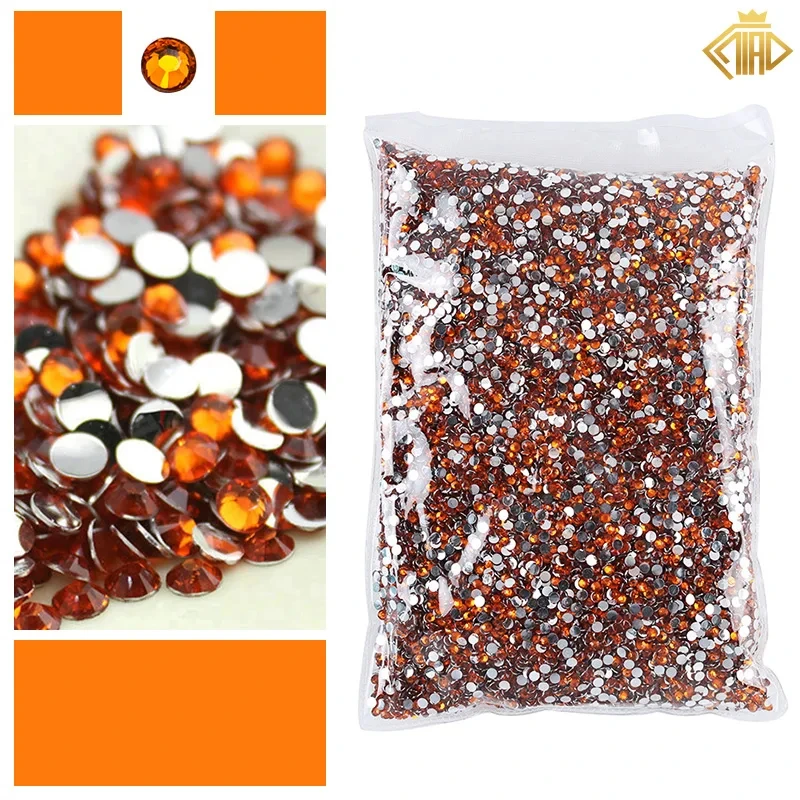 Vibrant Yellow Orange Resin Rhinestones - 2-5mm Flatback Glitter for Clothing and Nail Art Decoration