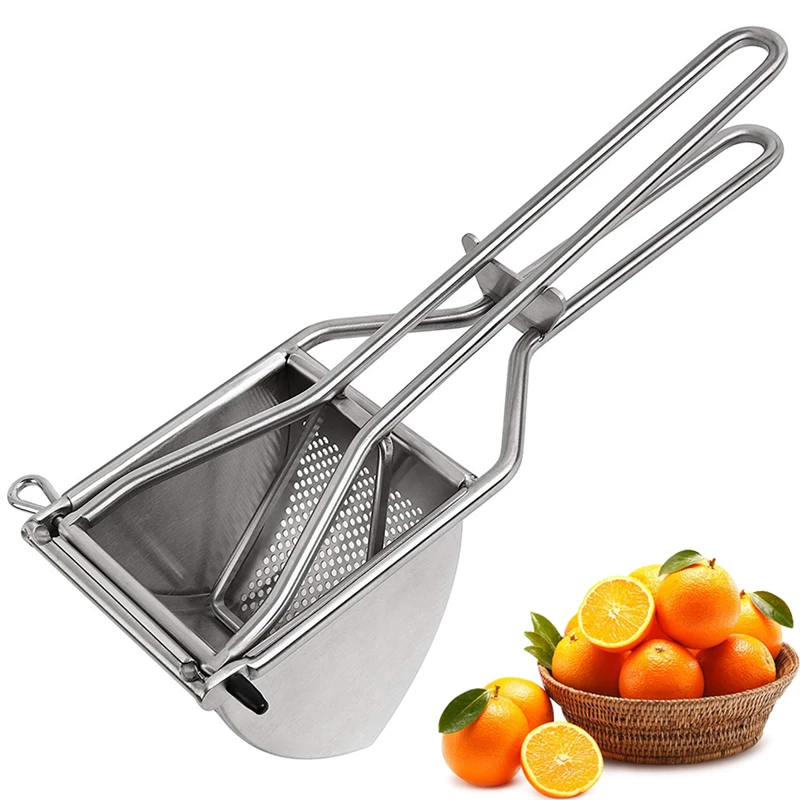 1 Stainless Steel Potato Masher Heavy Duty Ricer Fruit Vegetable Press Chrome