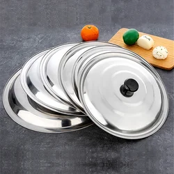 Stainless Steel Glass Lid For Frying Pan Cooking Pot Wok With Knob Kitchen food lid Flat cover wok lid colver Cookware Round