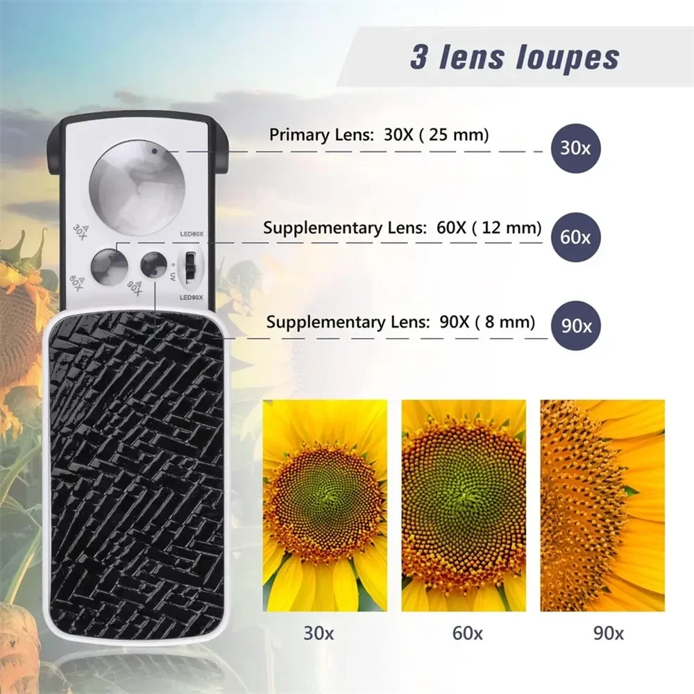 Lente Ingranditore Per Gioielli Con Luce LED E UV - 60X Portatile Per Gemme, Monete, Collezionismo - Foto 8