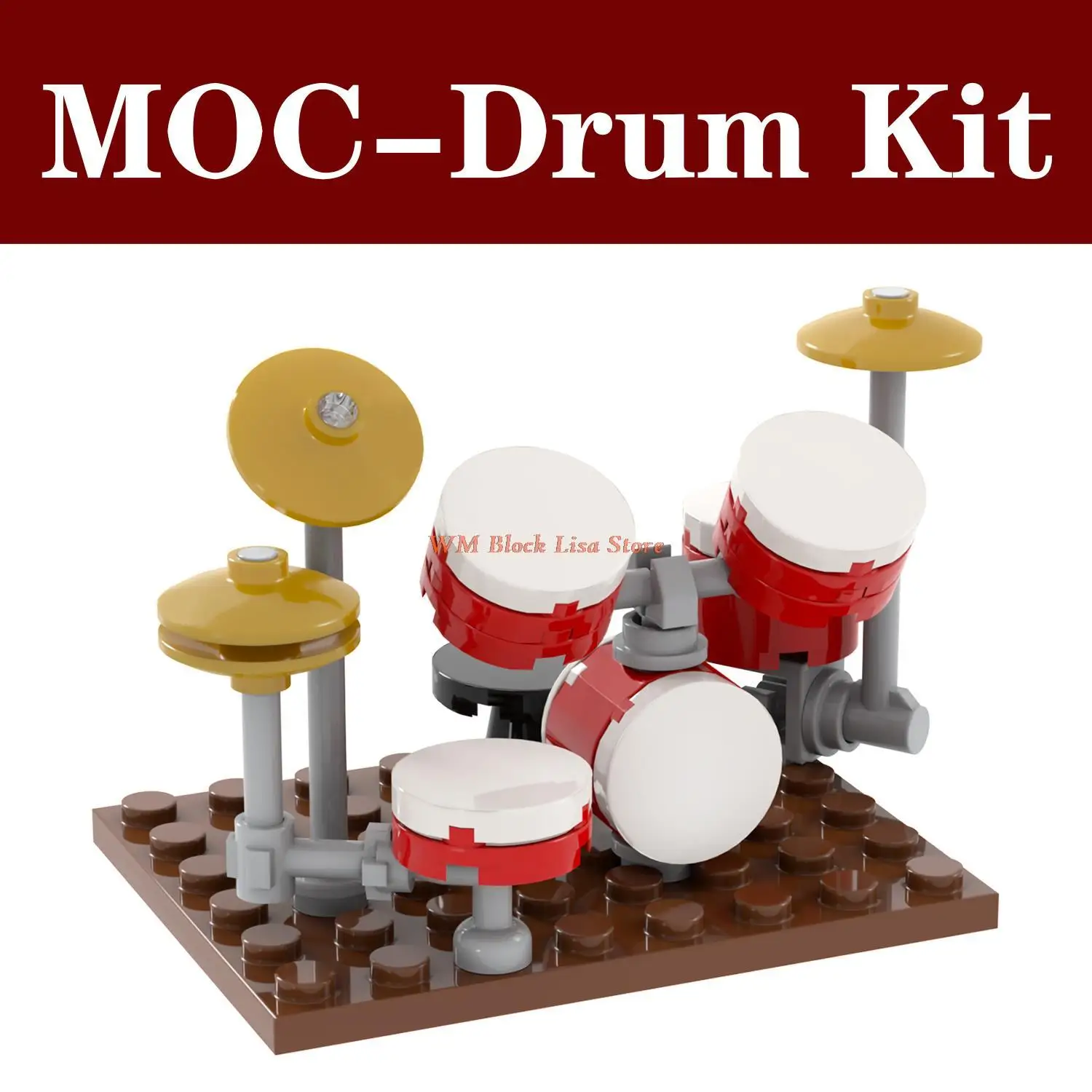 MOC4091 City Series Drum Kit Musical Instrument Set Street View