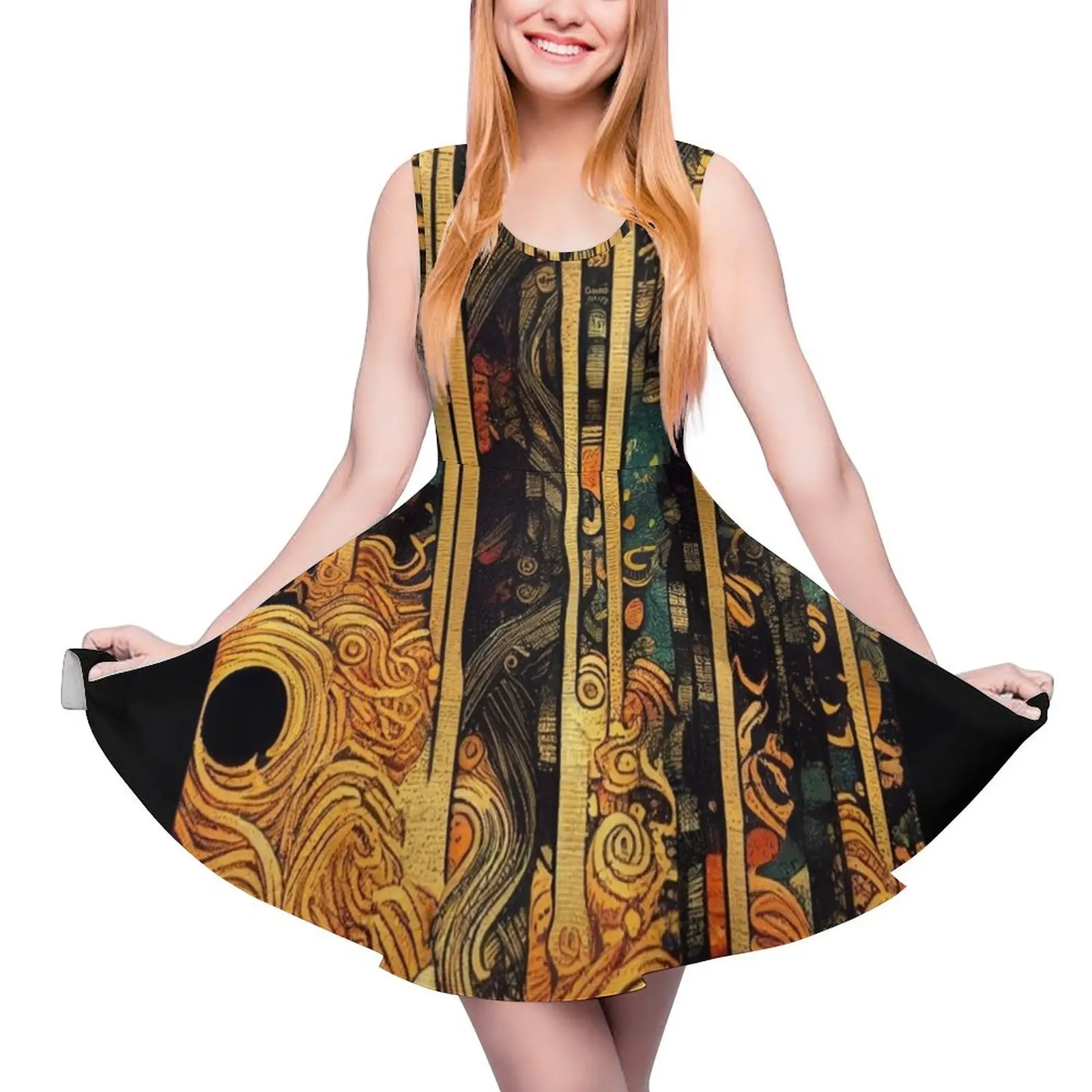 

Klimt Inspired Ramen Poster Round Neck Dress Dress women bandage dress summer women 2024 women elegant luxury