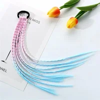 1PCS New Girls Colorful Wigs Ponytail Kids Hair Accessories Head Band Hair Ornament Headbands Rubber Bands Beauty Hair Bands - Image 5