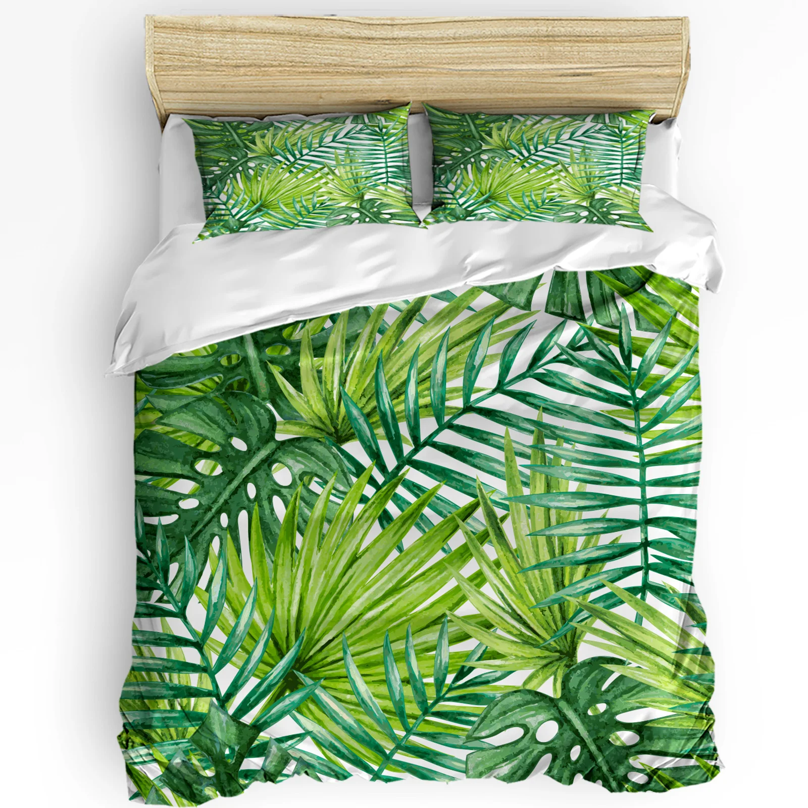 

Palm Leaves Tropical Jungle Plant Green Bedding Set 3pcs Duvet Cover Pillowcase Quilt Cover Double Bed Set Home Textile