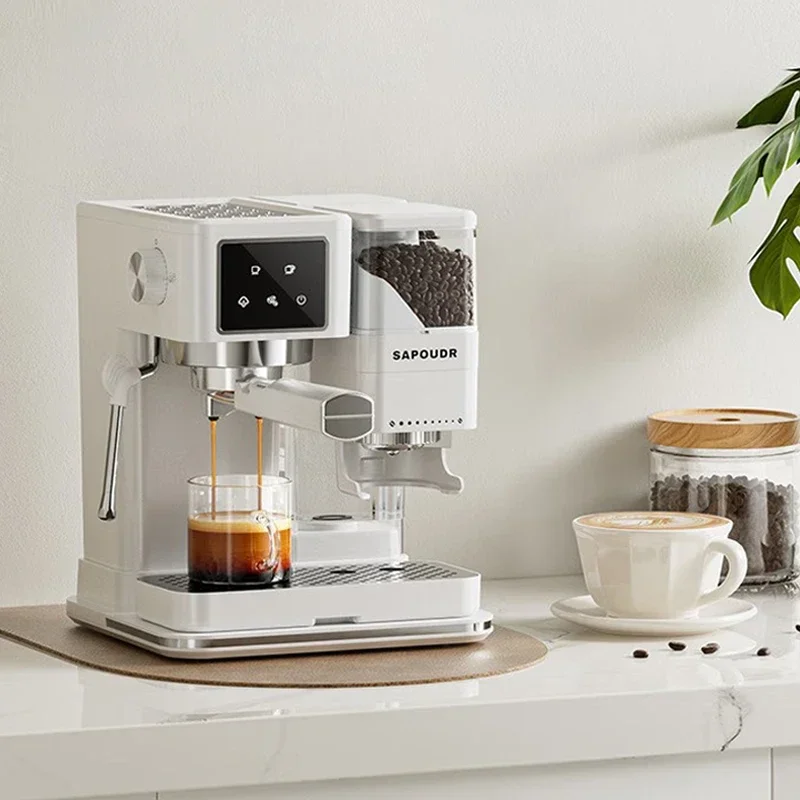 15Bar Espresso Coffee Machine with Milk Frother Built-in Grinder Semi-automatic Italian Espresso Machine