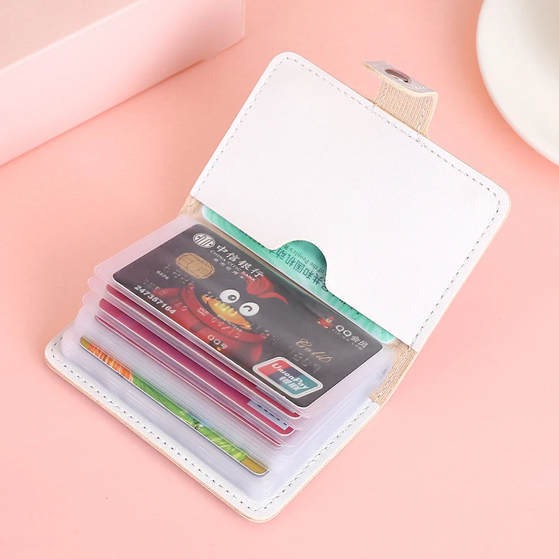 Kawaii Bear PU Leather Card Holder Cute Multi Grids Business ID Credit Bank Card Case Photocards Holder Small Portable Wallet