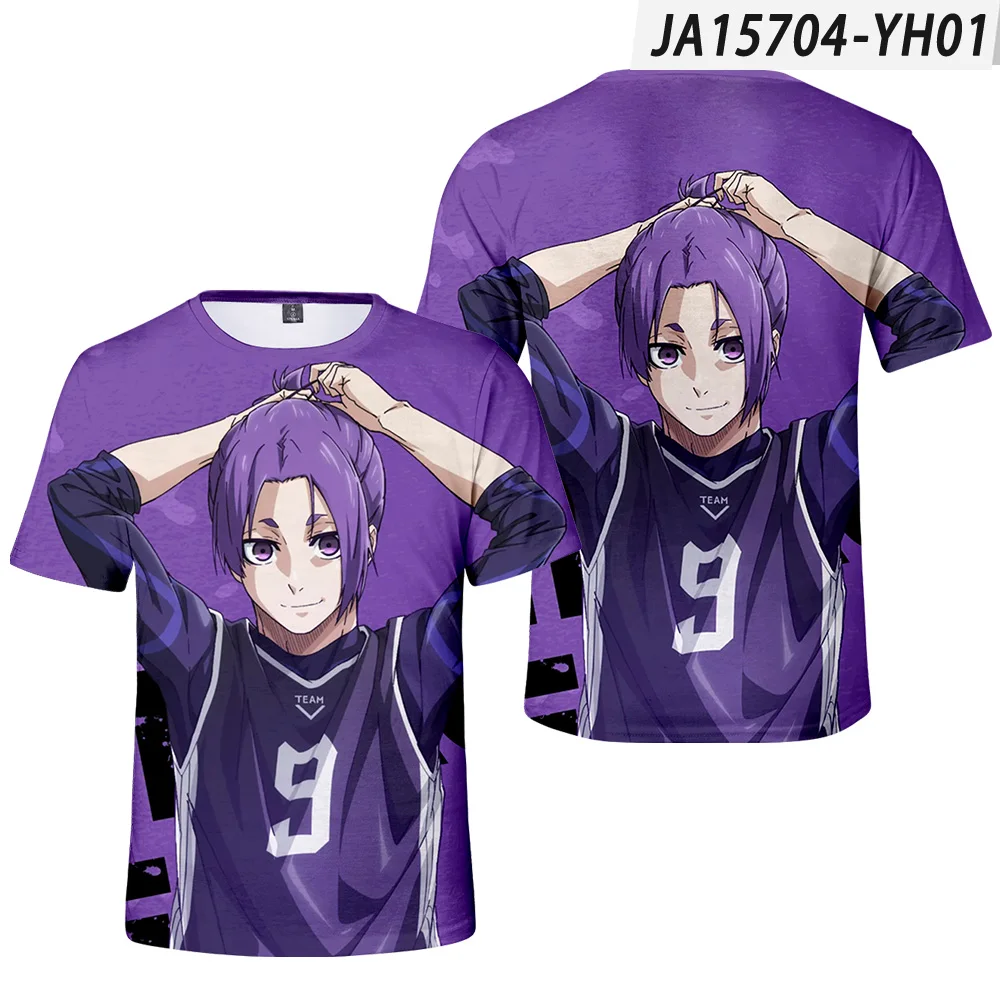 thumbnail image 1 of 2022 Última camiseta BLUE LOCK NAGI para hombres, camisetas con estampado 3D para mujeres, camisetas de manga corta con cuello redondo, camisetas de dibujos animados de anime para niños y niñas, 1 of 5