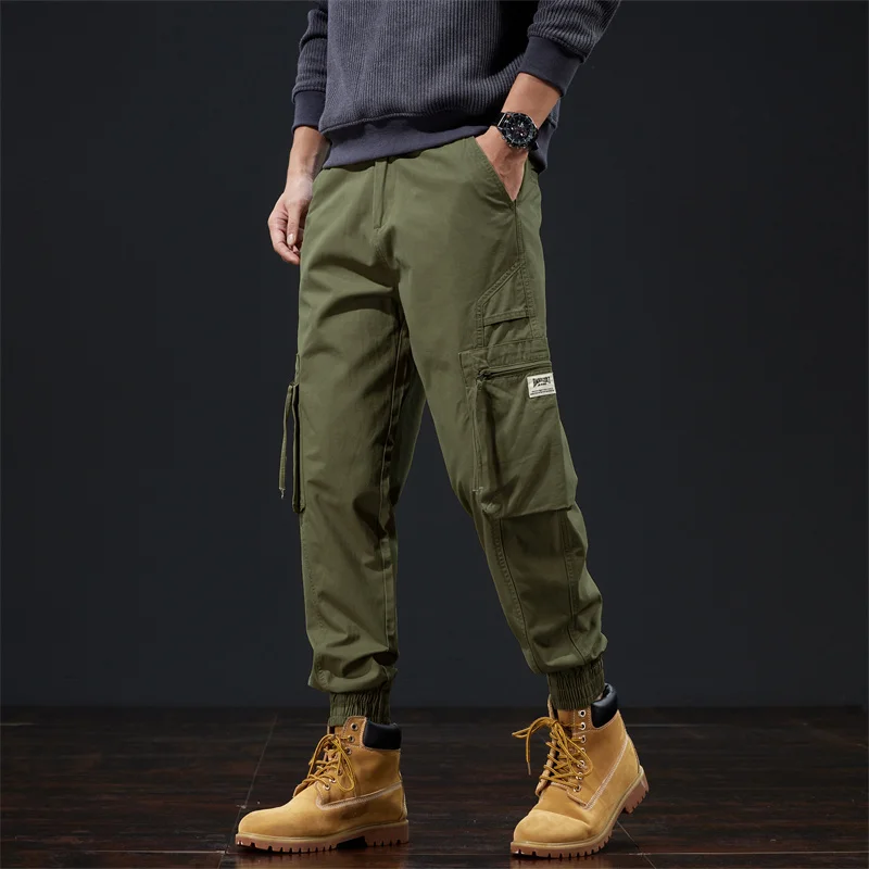 Men's Relaxed Fit Stretch Cargo Pant with Multi-pocket High Street Straight Tube Loose Outdoor Hiking Jogger Work Sweatpants 3