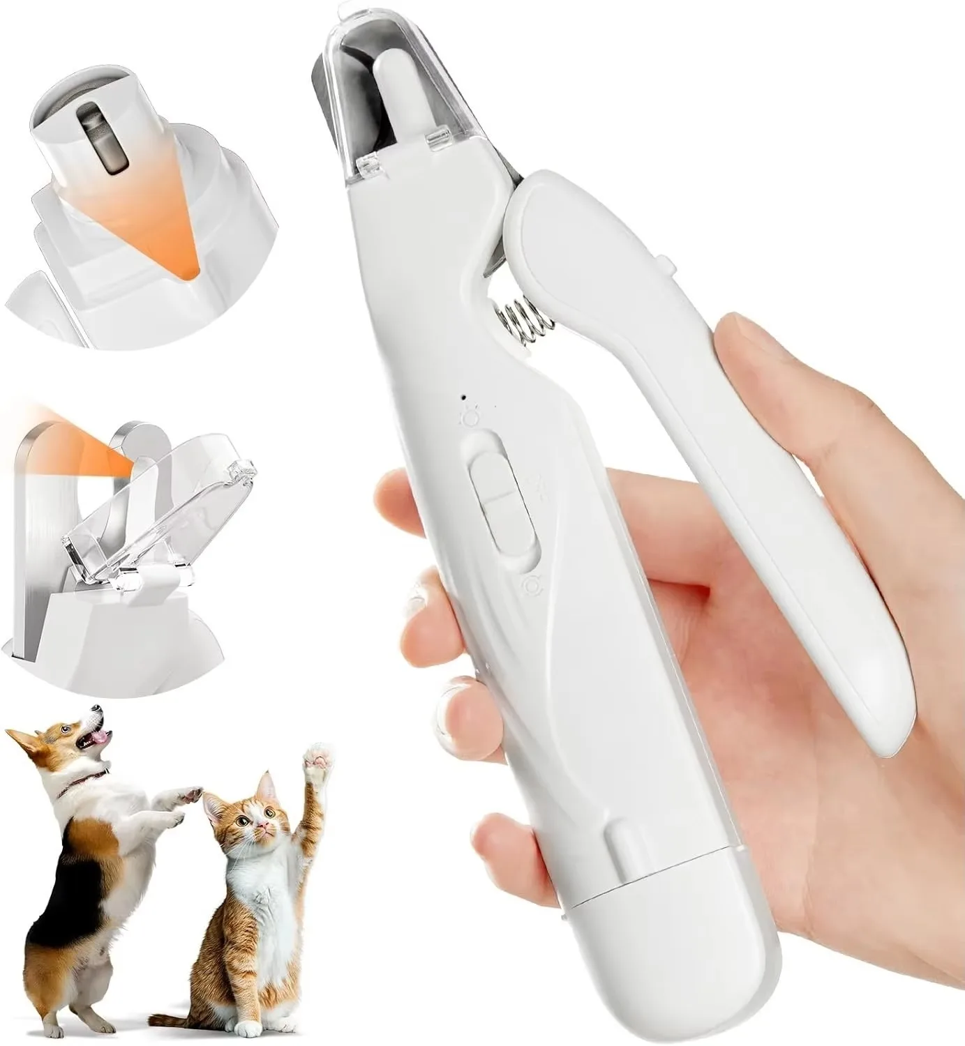 Pet Nail Clippers, Quiet Pet Nail Grinder with 2 LED Lights for Large Medium Small Puppy Dogs and Cats, Pet Nail Grooming Tool 1