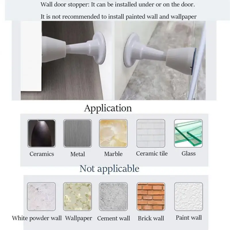 Silicone Door Stopper Self Adhesive Strong Suction Wall Protectors Hidden Mute Anti Collision Floor Holder