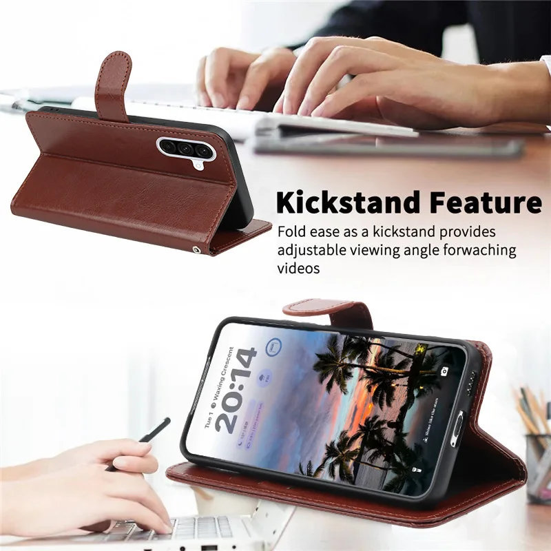 Leather Phone Case with Card Slot Flip Wallet Cover