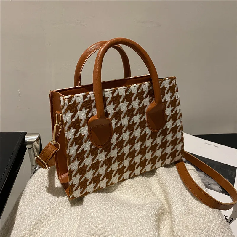 Crossbady Taschen für Frauen 2022 Neue Damen Handtaschen Plaid Muster Geldbörse PU Leder Kette Schulter Tasche hand tasche_voghion.com
