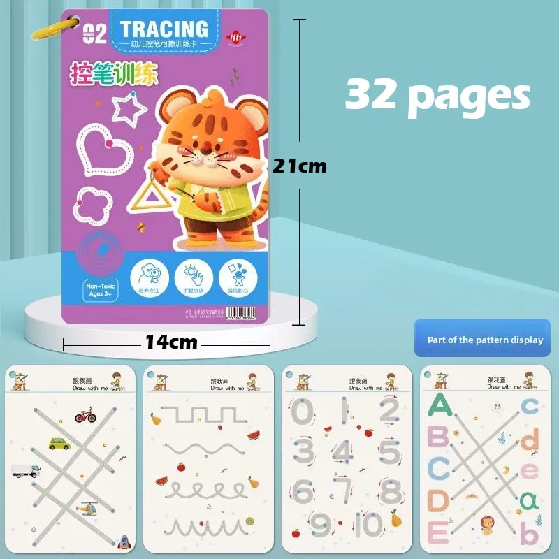 Toddler Pen Control Training Workbook Baby Magical Tracing Practice Copybook Reusable Writing Drawing Educational Picture Books