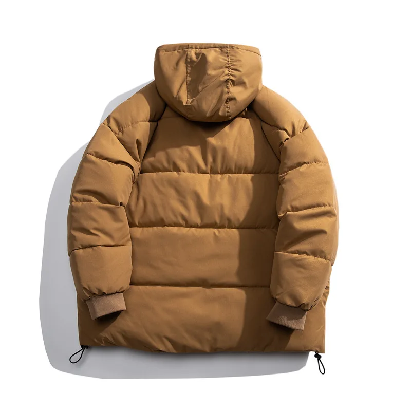 New Men's Hooded Warm Jacket Japanese Style Plain Men's Cotton Coat