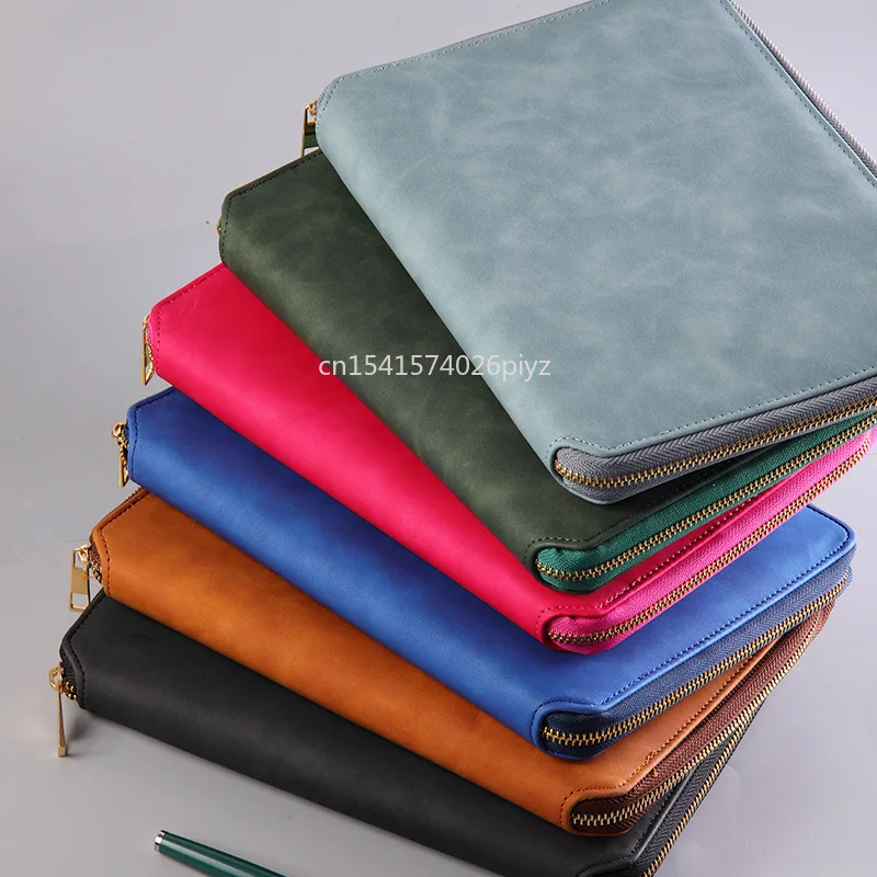 Business A5 Zipper Bag Loose-Leaf Notebook Stationery Multifunctional Creative Notepad Manager Bag Portable