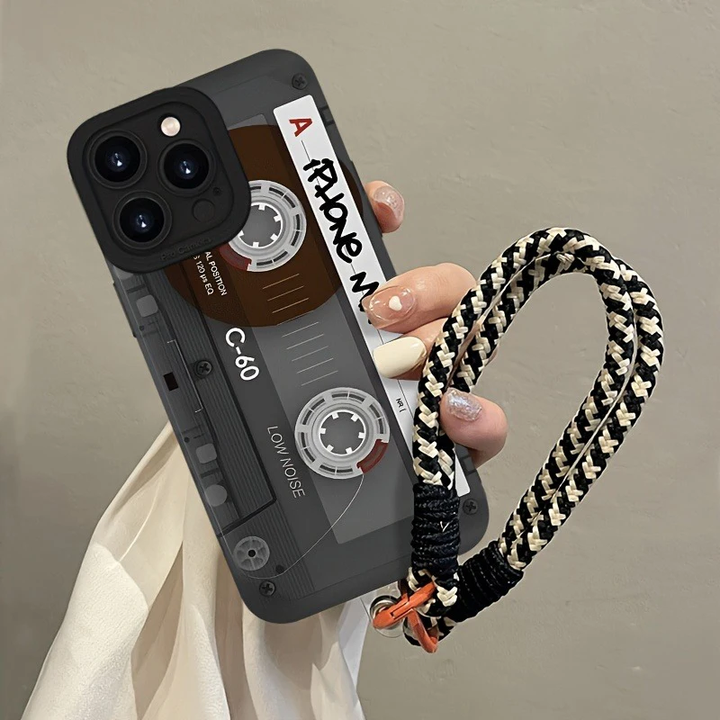 Stylish Radio Pattern Silicone Phone Case with Hang Strap