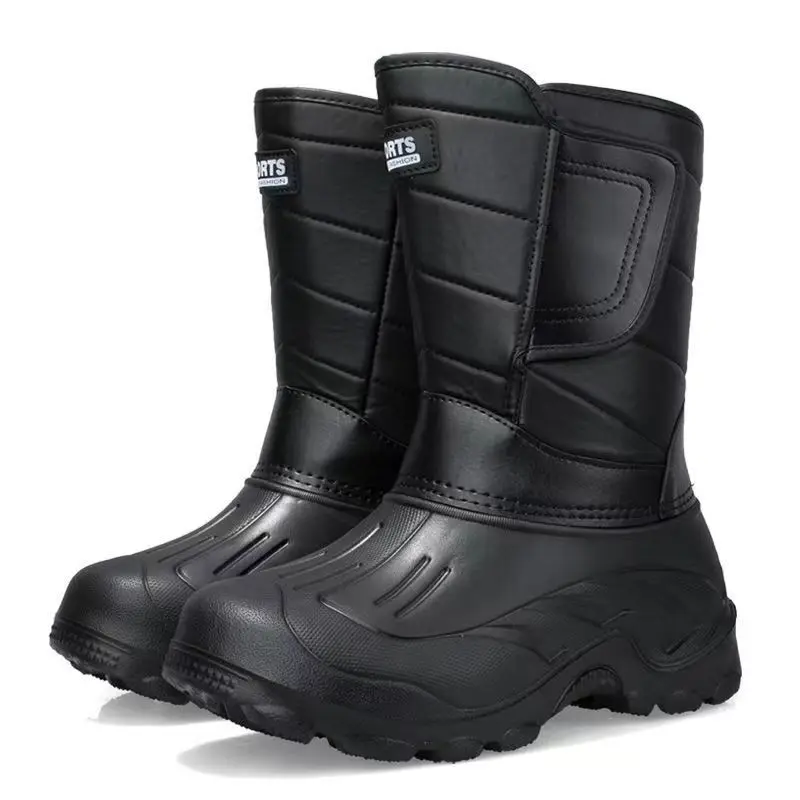 Bottes hiver homme 2026 neige chaudes épaisses polaire imperméables pêche travail extérieur grandes tailles