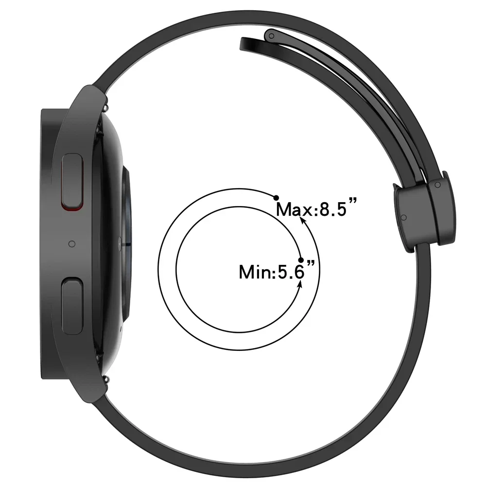 Silicone Magnetic Buckle Strap, 20/22mm - Versatile Smartwatch Bracelet