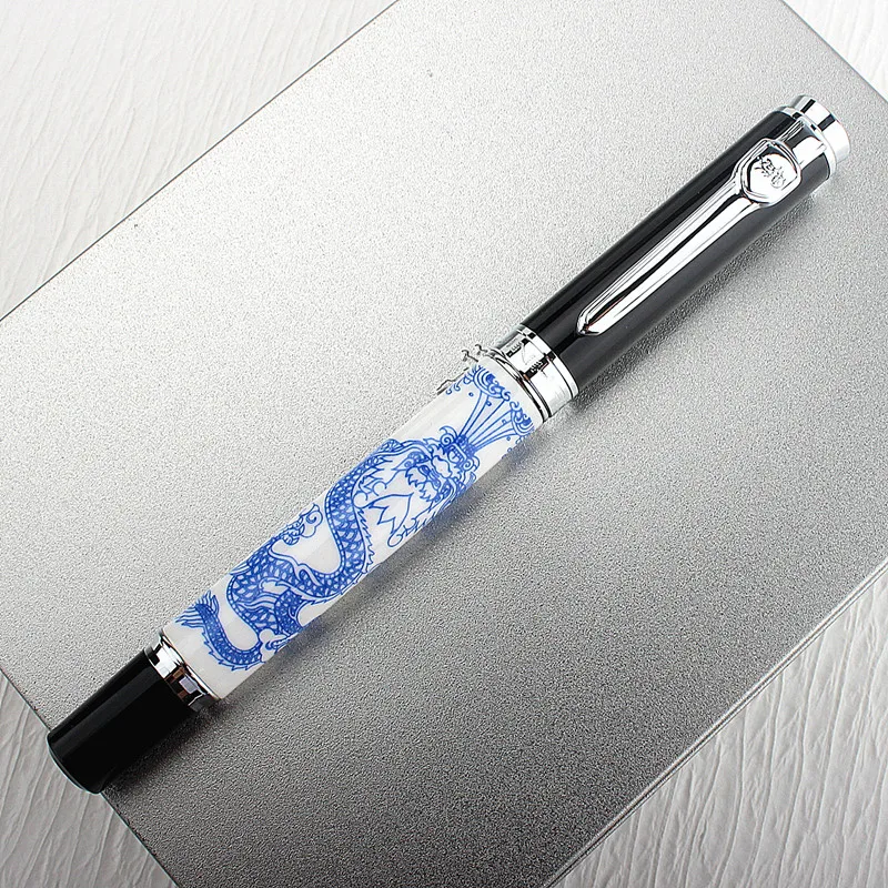 Jinhao 세라믹 만년필 금속 실버 클립 잉킹 펜, 0.5mm 미세 펜촉, 학교 사무용품 문구류
