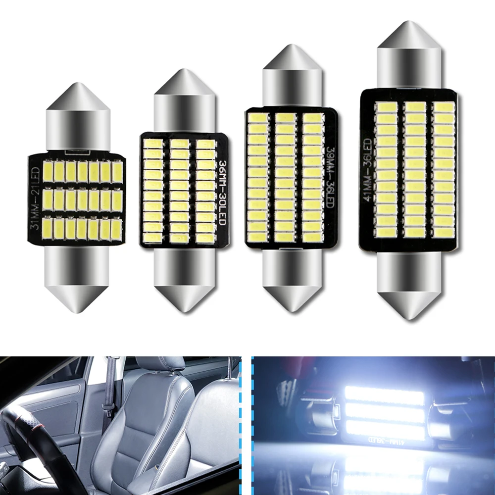 Led ���� Canbus ���� ���׸��� ��� ����Ʈ C10w C5w ���� �ڵ��� ���� 31mm 36mm 39mm 41mm ���� ���� 12V 8000K �� ����