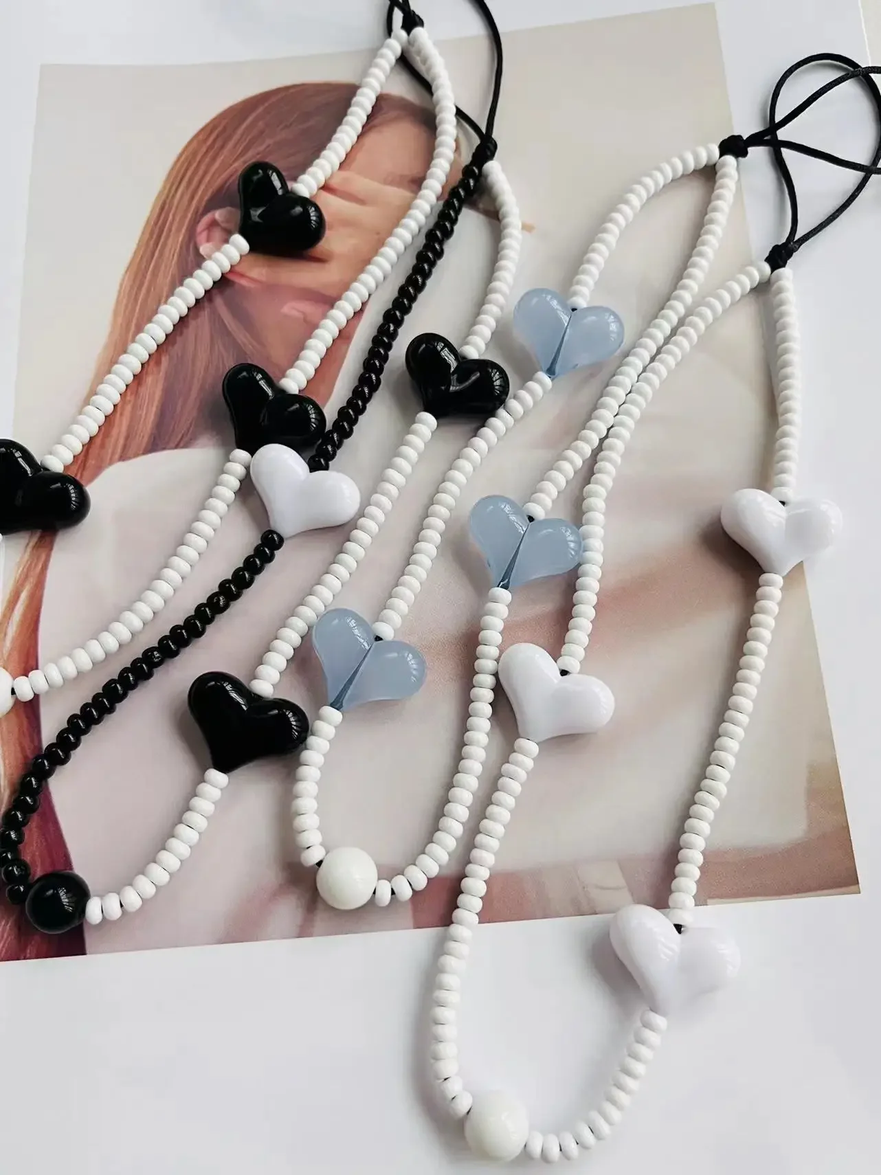 Korean Heart Light Blue Phone Charm | Acrylic Cellphone