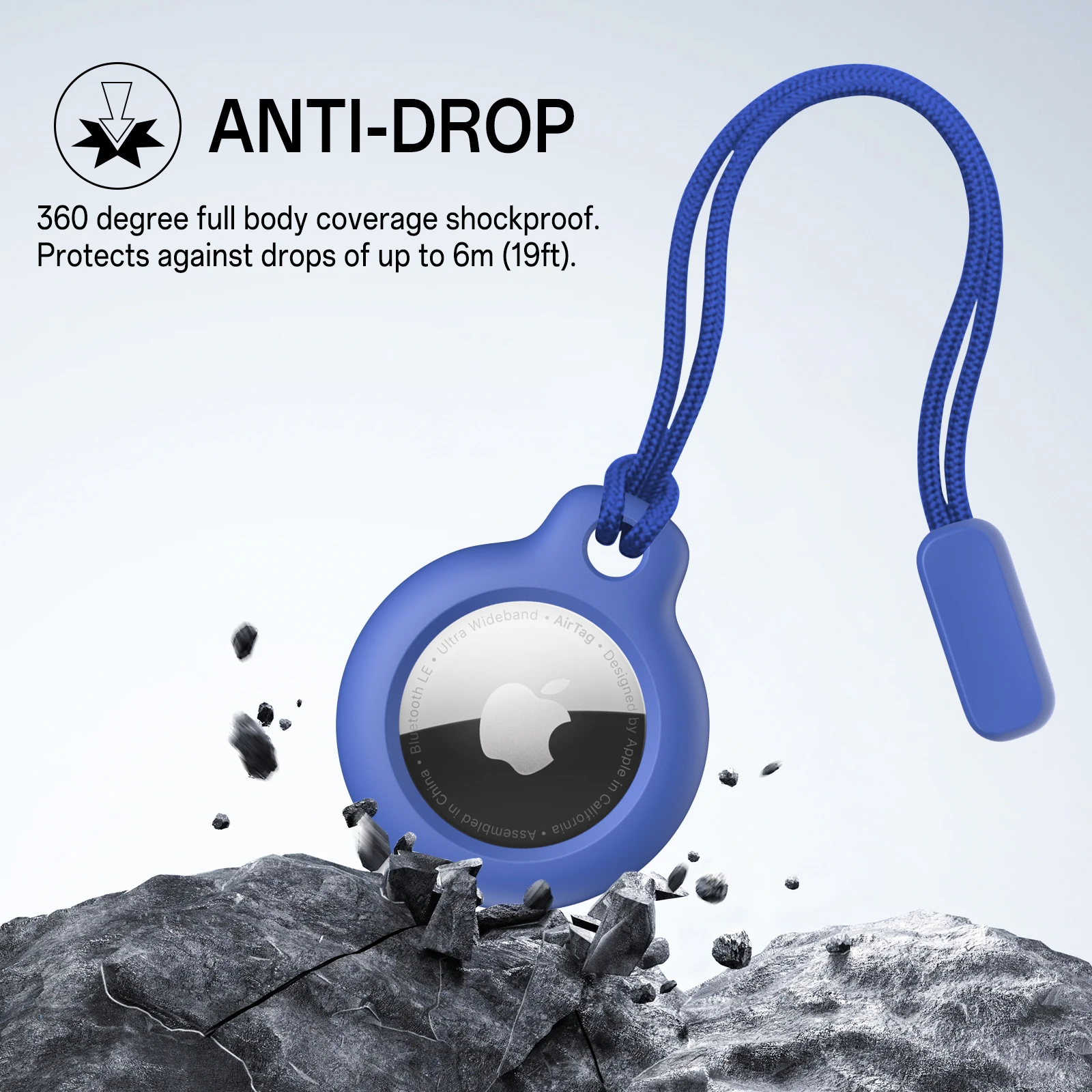 Apple AirTag Holder with Keychain: Protective Hard Shell Case, Anti-Drop Design