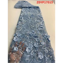 

Latest Ankara Bead Piece Lace Fabrics Special Offer ​​African Breathable Tulle ​Cloth Party Dress 5 Yards/Lot ZDYE13018 b