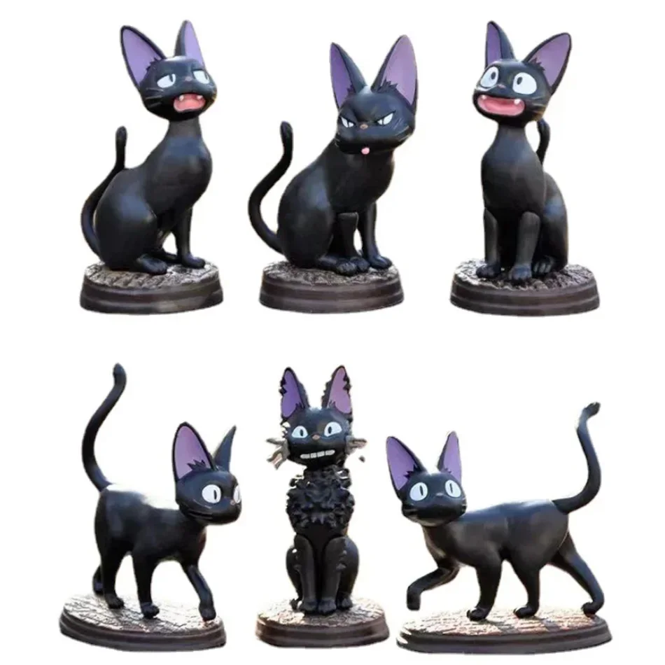 6pcs/set Cartoon Black Cat Jiji Gigi Figure PVC Action Toy Doll