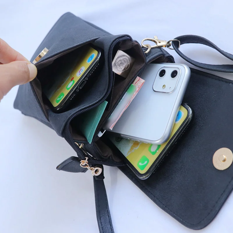 New Retro Single Shoulder Crossbody Bag Mini Small Bag Multi Compartment Large Screen Phone Bag Women's Bag Change Bag_voghion.com