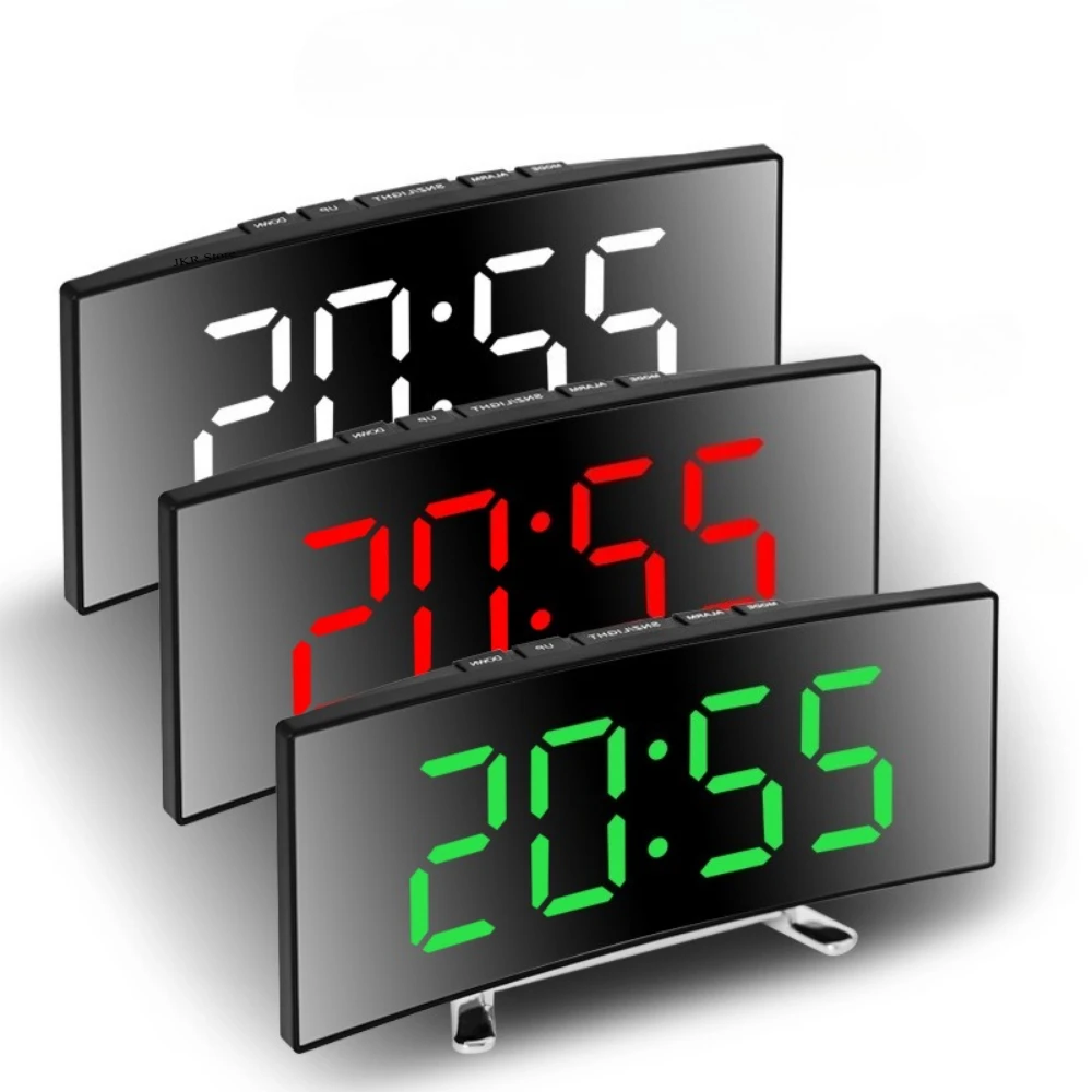 Smart LED Digital Alarm Clock - Modern Bedside & Desktop Decor with Gentle Wake-Up Light