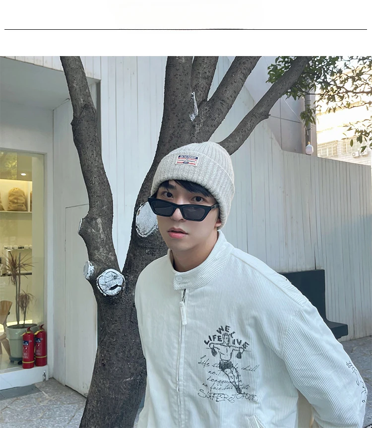 Gorro de malha para homem e mulher com proteção de orelhas_voghion.com