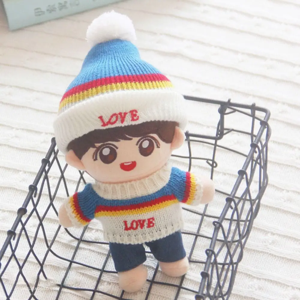 

Женская Одежда для куклы, новая милая трикотажная Мини-одежда, платья с Головными Уборами, наряд для кукол Idol, хлопковая кукла 20 см/набивные куклы из хлопка