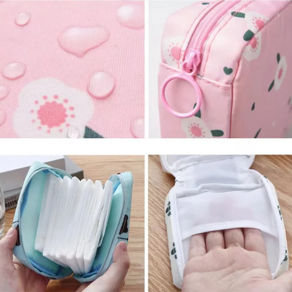 Women Tampon Storage Bag Small Cosmetic Bag Mini Sanitary Napkins Makeup Lipstick Bags Travel Earphone Coin Organizer Pouch Bags