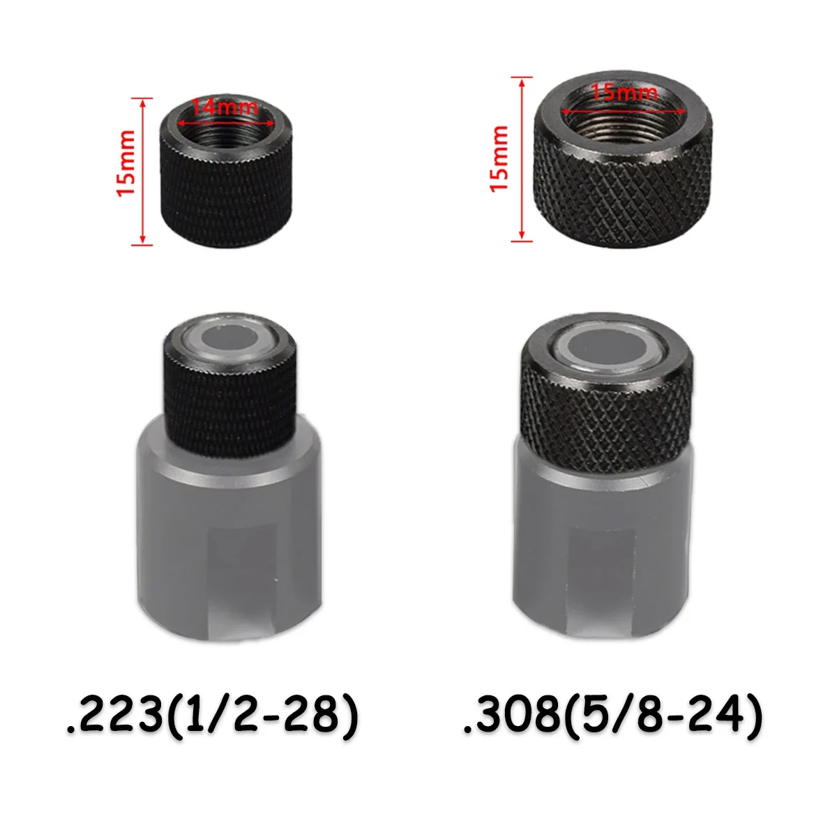 

Tactical 1/2-28 5/8-24 Steel Barrel End Threaded Adapter Ruger 1022 10/22 .223 .308 Muzzle Brake Barrel Protector Nut Screw