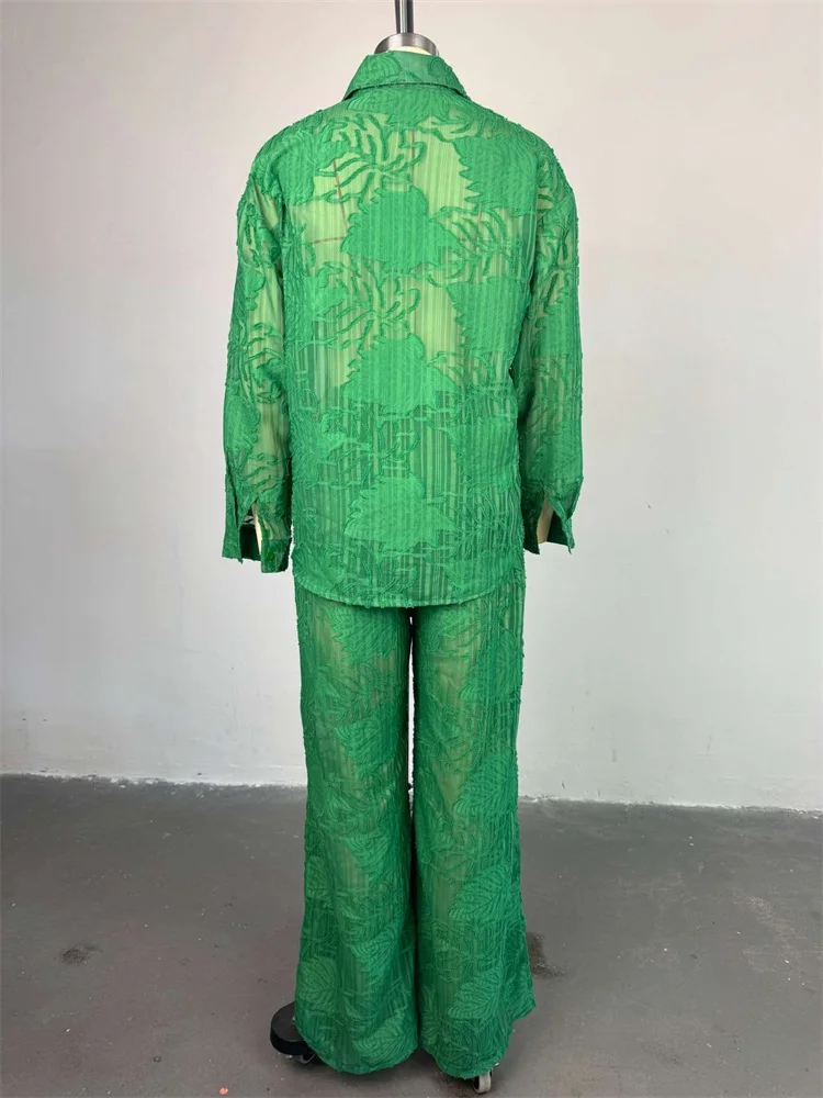 Wmstar Two Piece Set Women Loose Top and Pants Sets Wide Leg Long Sleeve Mesh New Matching Tracksuit Wholesale Dropshipping 2025